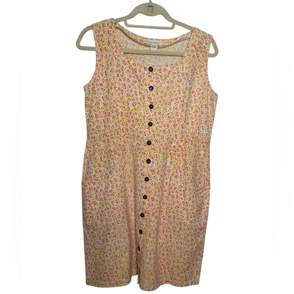 Mata Traders 100% Cotton Sleeveless Button‎ up Sundress Dress Size Large